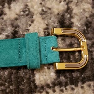 Vintage teal suede belt